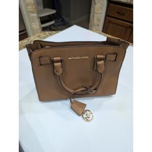 Michael Kors Biege Leather Handbag 7.5"x10"x4" In Excellent Condition